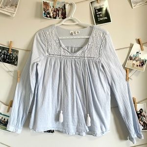 H&M Logg Flowy Light Blue Long Sleeve